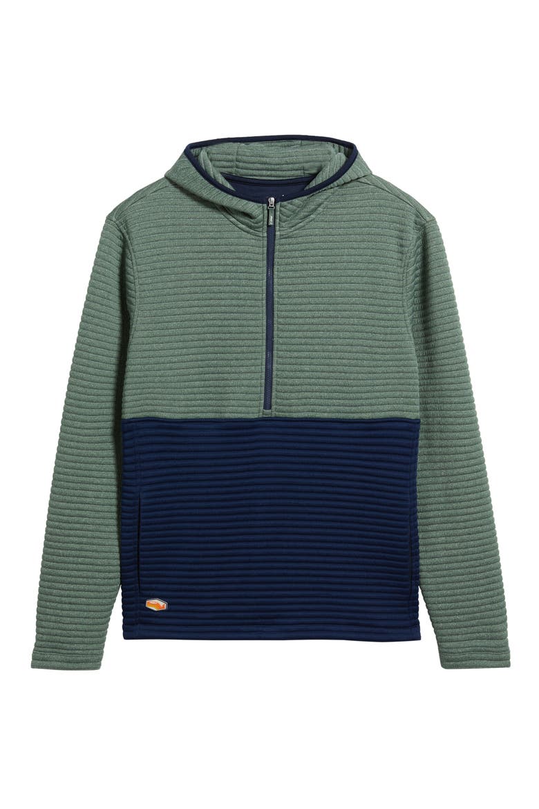 Werner Rib Colorblock Half Zip Hoodie, Alternate, color, NAVY