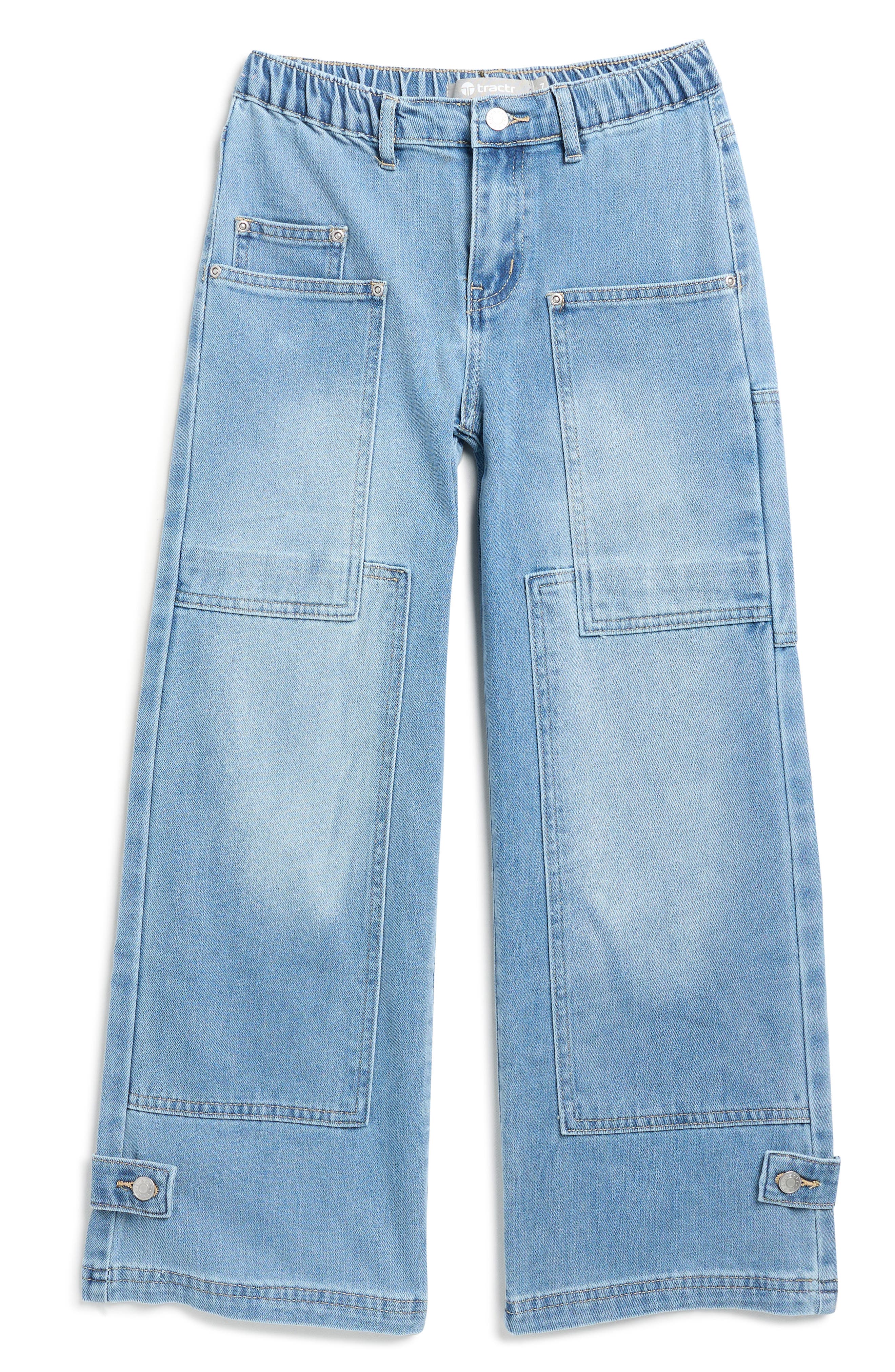 Tractr Kids' Multipatch Wide Leg Jeans