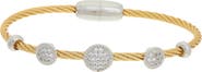 Juvell Cubic Zirconia Pavé Station Cable Bangle