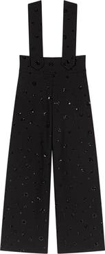 maje Embroidered trousers with braces