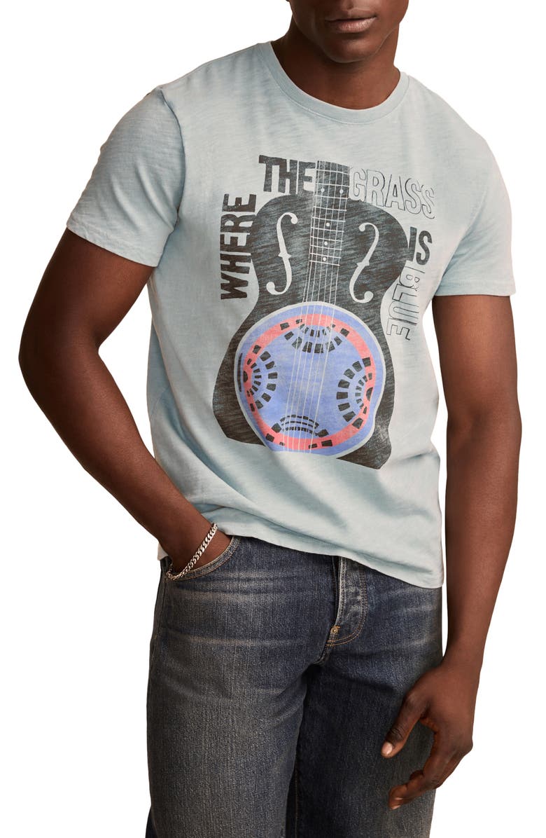 Lucky Brand Blue Grass Guitar Cotton Graphic T-Shirt, Main, color, 