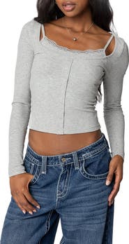 EDIKTED Josi Layered Rib Top