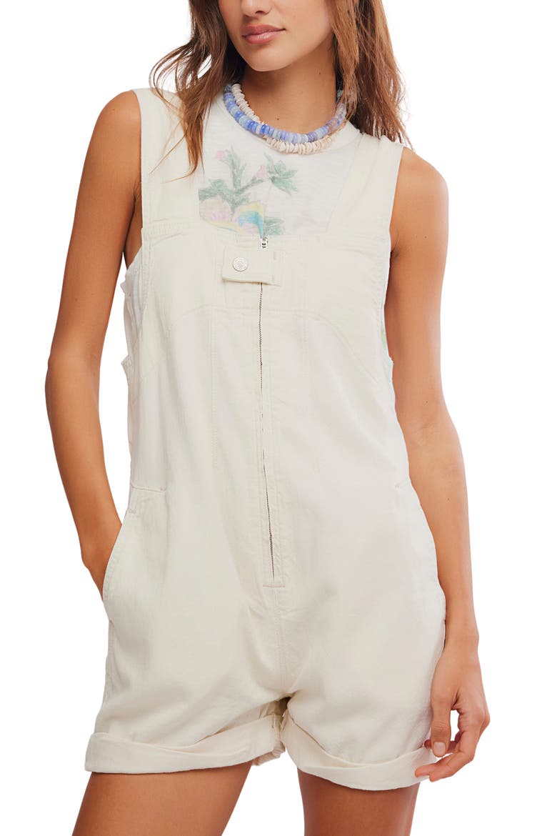 Jude Cotton Shortalls, Alternate, color, ECRU