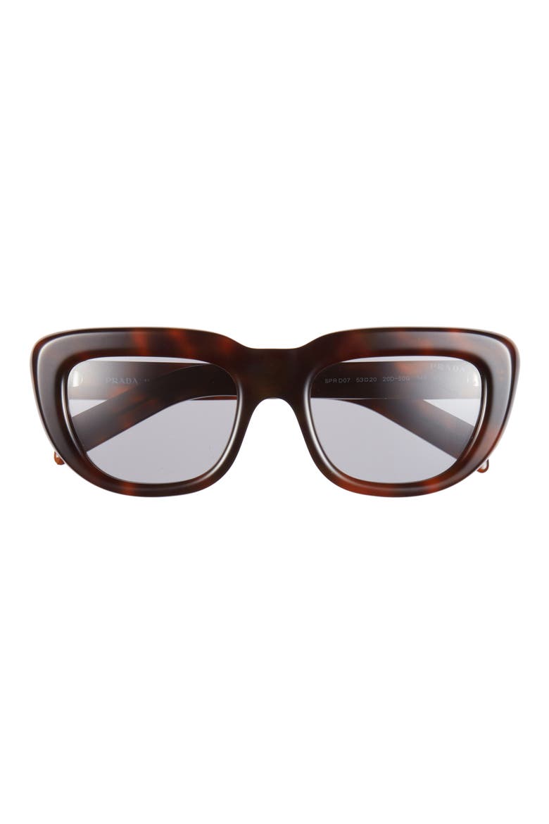 53mm Rectangular Sunglasses, Main, color, TORTOISE/GREY