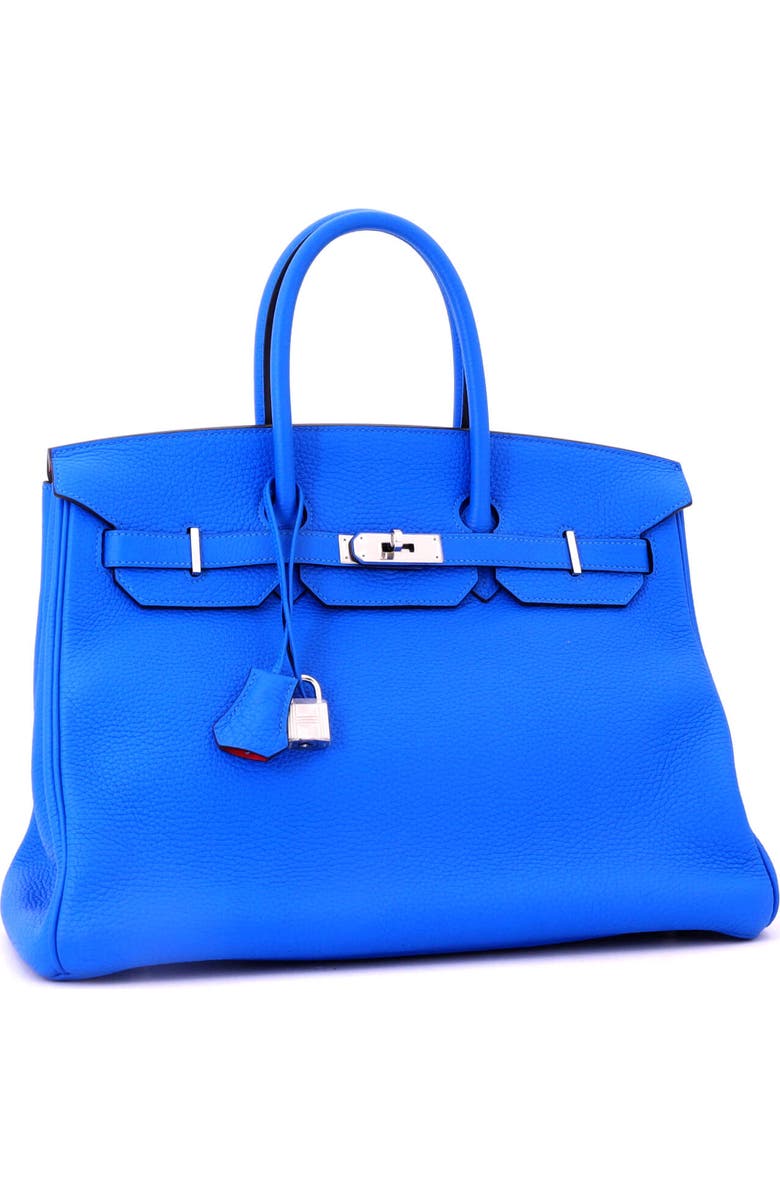 Pre-Owned Hermes Birkin Handbag Bicolor Clemence with Palladium Hardware 35, Alternate, color, Bleu Hydra/Rose Tyrien