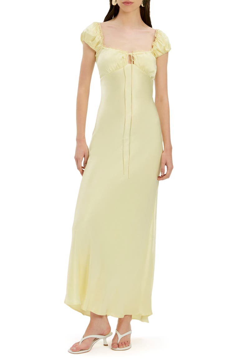Stasia Satin Slipdress, Main, color, CANARY YELLOW