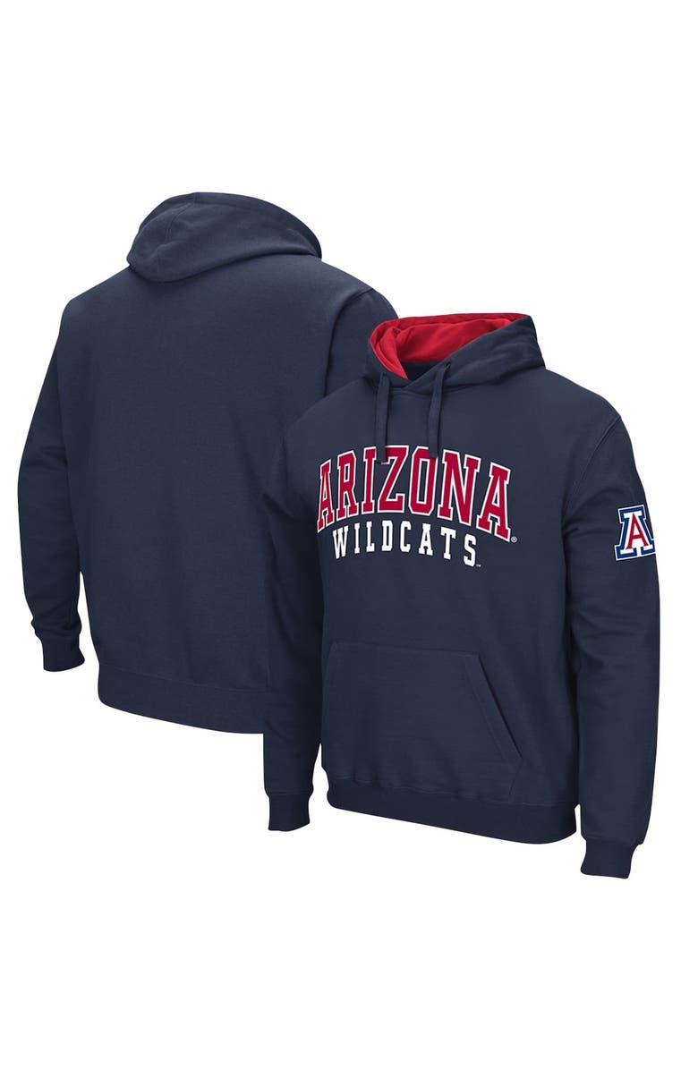 COLOSSEUM Men's Colosseum Navy Arizona Wildcats Double Arch Pullover Hoodie, Main, color, 