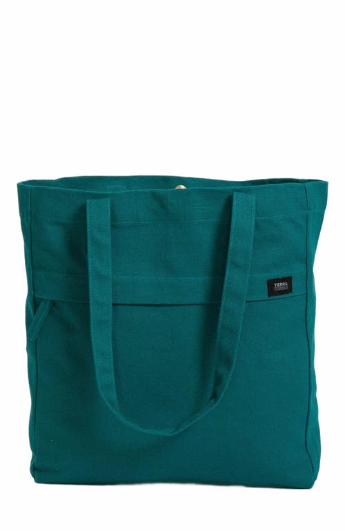 Terra Thread Organic Cotton Canvas Work Tote Bag in Deep Sea Teal at Nordstrom