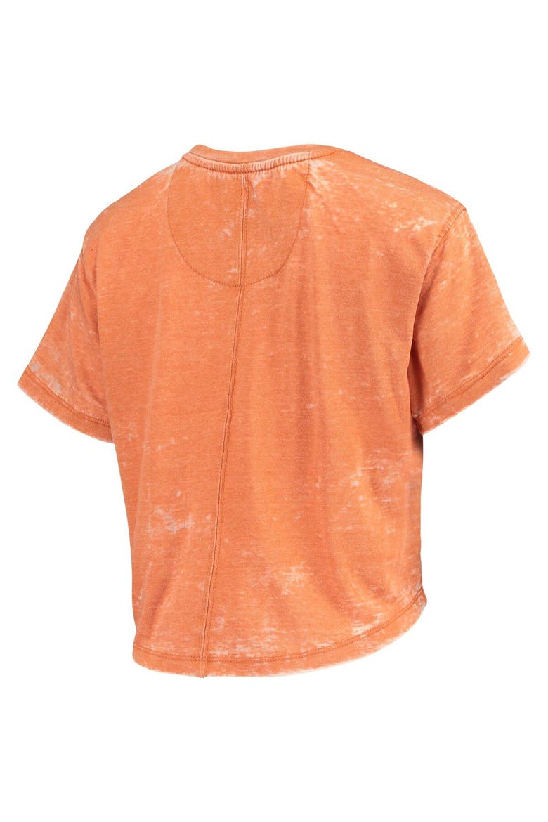 Women's Pressbox Texas Orange Texas Longhorns Edith Vintage Burnout Crop T-Shirt, Alternate, color, Burnt Orange