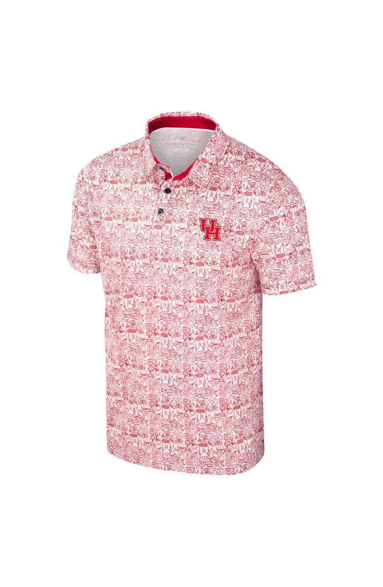 COLOSSEUM Men's Colosseum Red Houston Cougars It's Time! Allover Print Polo, Alternate, color, 