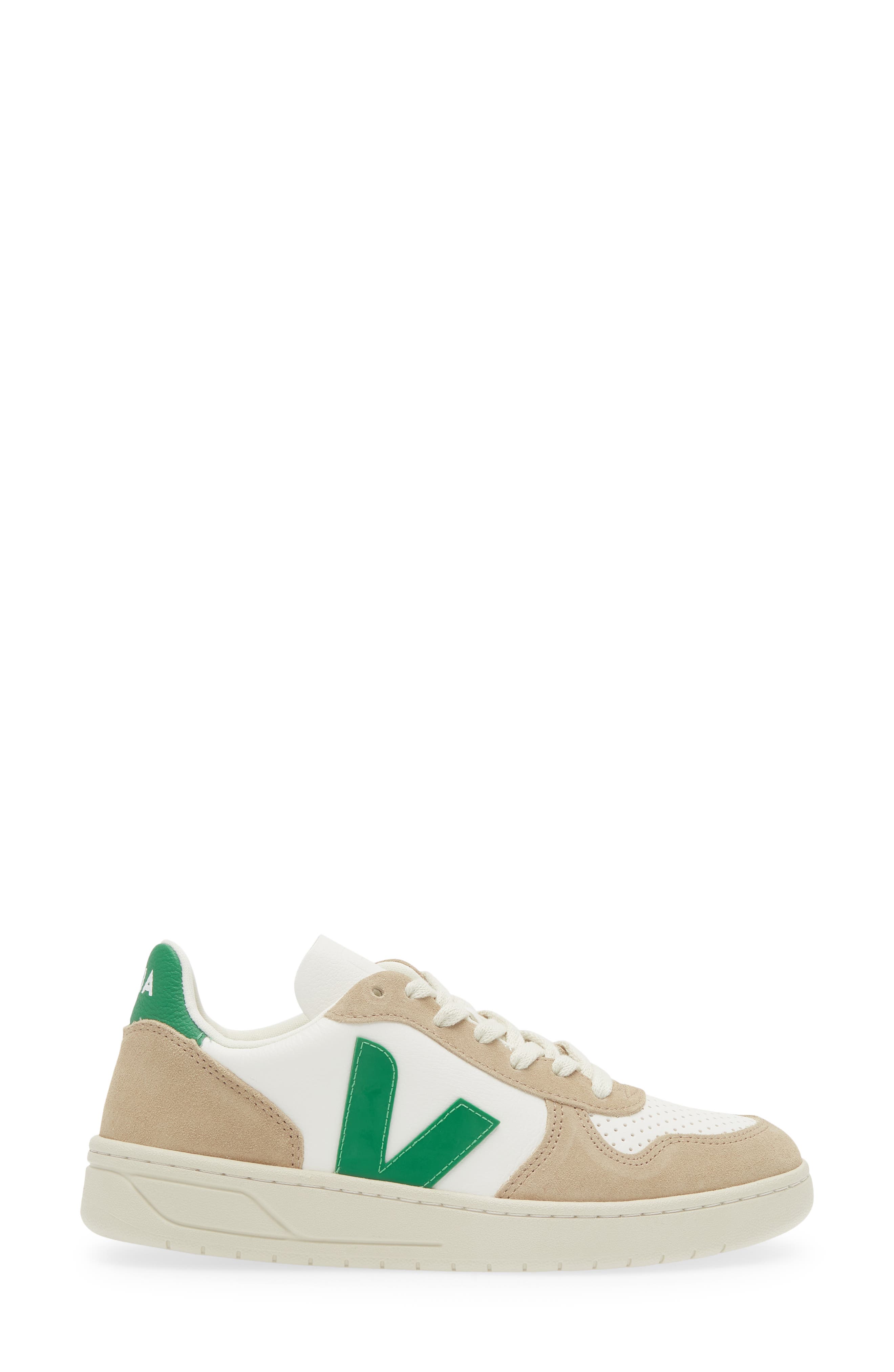 V-10 Sneaker, Alternate, color, EXTRA-WHITE/ EMERAUDE/ SAHARA