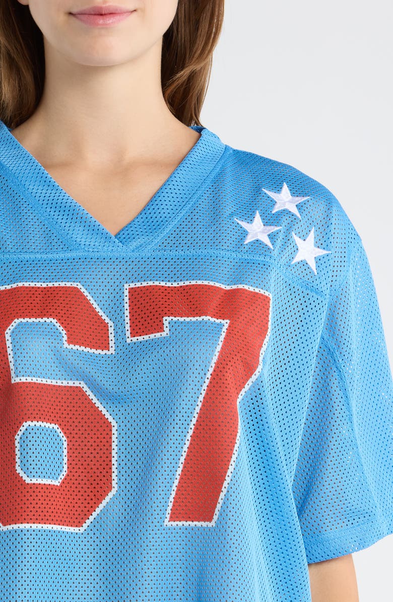 PacSun 67 Star Graphic Mesh Jersey, Alternate, color, Blue