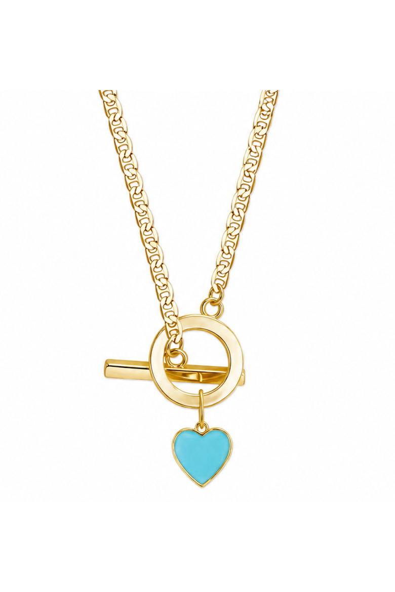 Gold Crush Turquoise Heart Necklace, Alternate, color, Turquoise