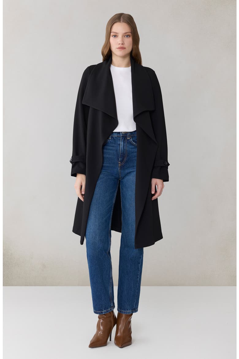 Olivia Trench Coat, Alternate, color, BLACK