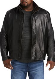 Remy Big & Tall Double-Collar Butterskin Leather Jacket