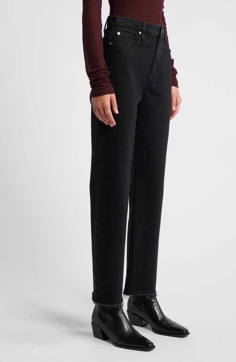 FRAME Le Jane High Waist Raw Hem Crop Straight Leg Jeans, Alternate, color, 