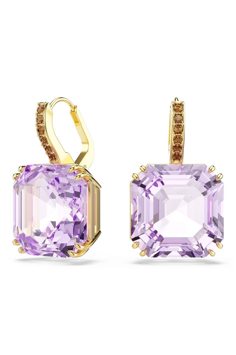 Millenia Crystal Drop Earrings, Main, color, VIOLET WITH GOLD