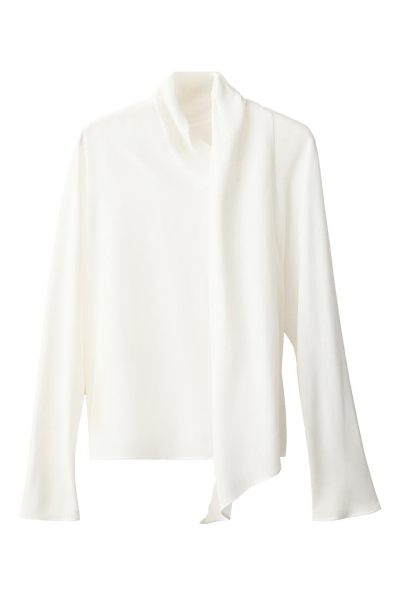Draped Tie Neck Top, Main, color, ECRU