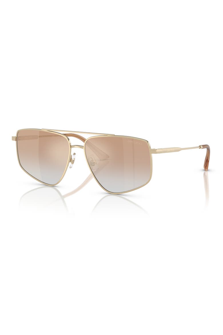 58mm Pilot Sunglasses, Alternate, color, PALE GOLD