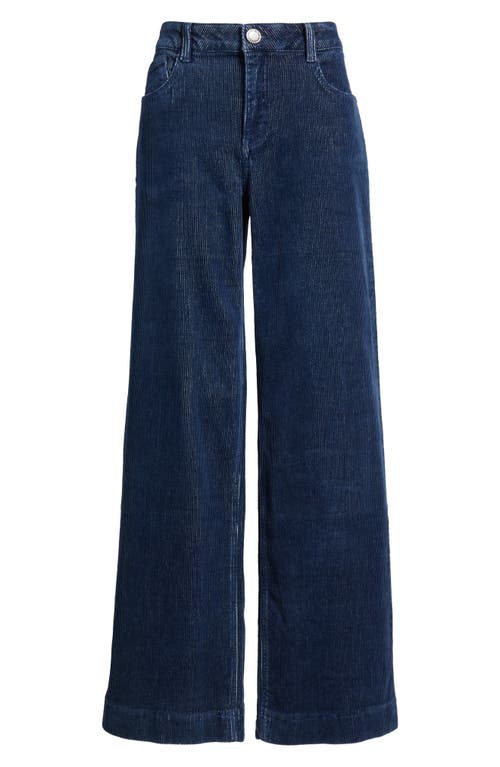 Wit & Wisdom Sam High Waist Wide Leg Corduroy Jeans In Blue