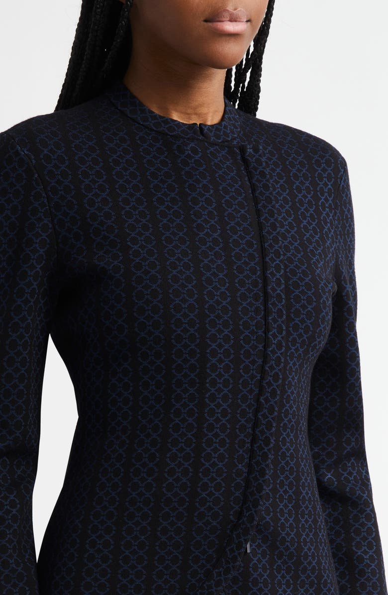 Emporio Armani Vertical Stripe Asymmetric Jacket, Alternate, color, Solid Black