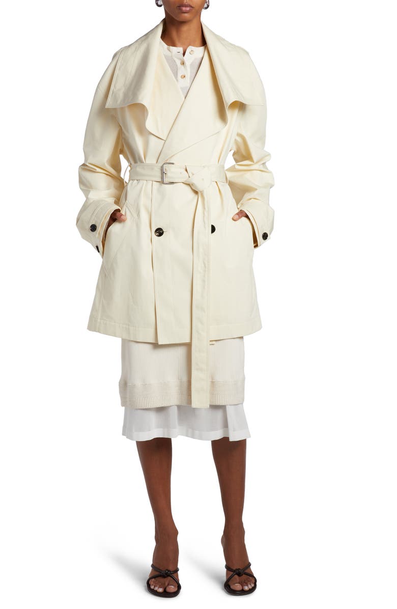 Bottega Veneta Double Breasted Cotton Twill Trench Coat, Alternate, color,