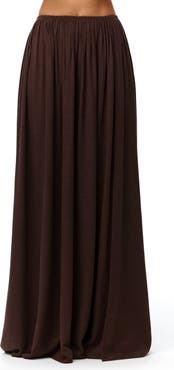 Naked Wardrobe Gathered Side Slit Maxi Skirt