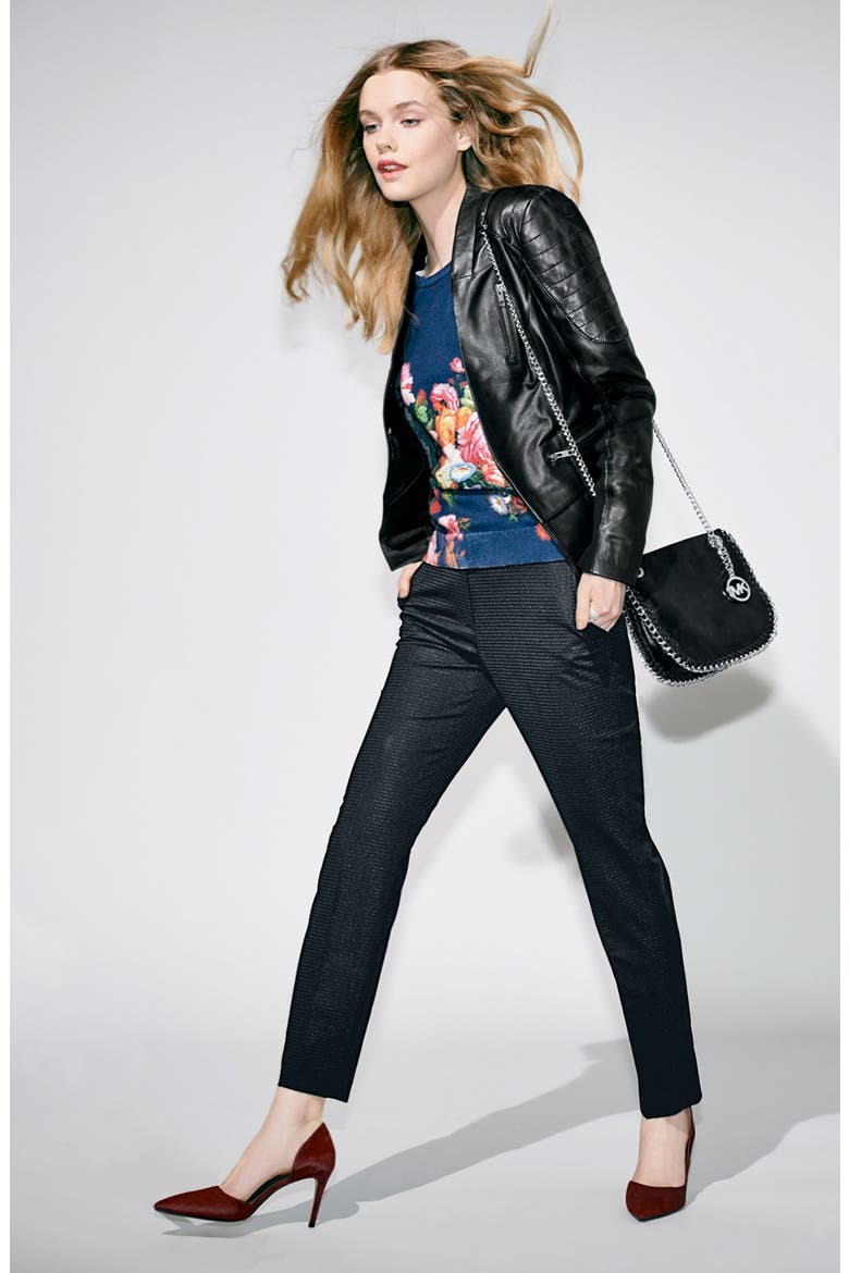 NOVELTY PRINT SWEATER, Alternate, color, NAVY FLORAL