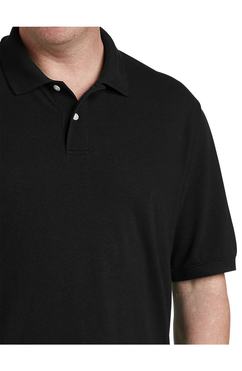 B+T Essentials Big & Tall Piqué Mesh Short-Sleeve Polo Shirt, Alternate, color, Black