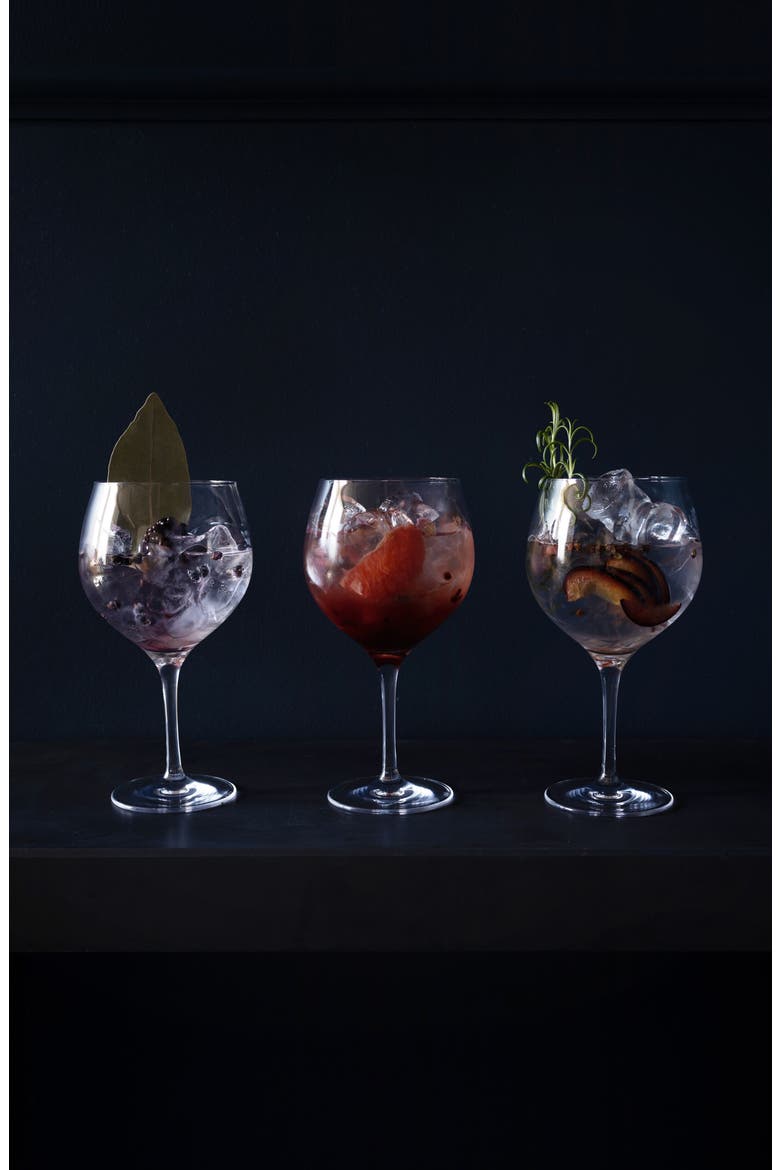 Set of 4 Crystal Gin & Tonic Glasses, Alternate, color, CLEAR
