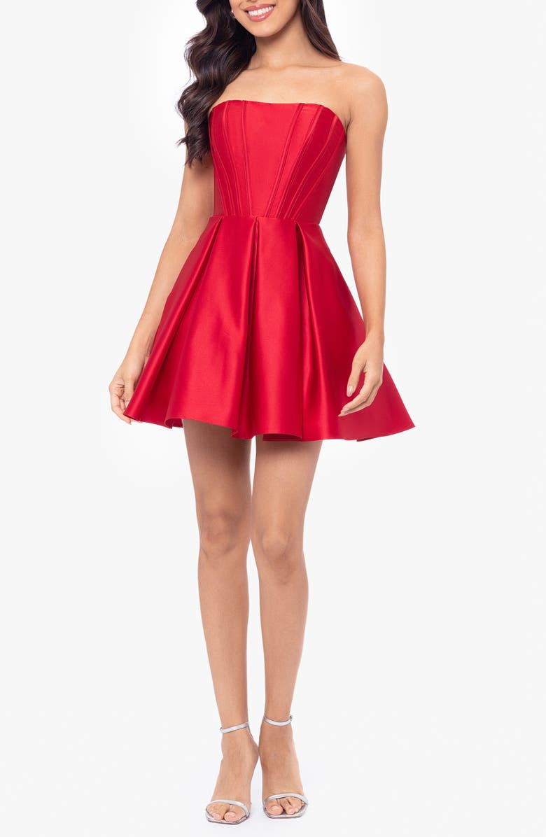 Blondie Nites Strapless Minidress, Main, color, 