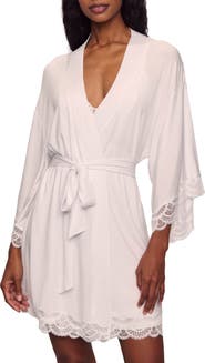 Eberjey Mariana Lace Trim Jersey Robe