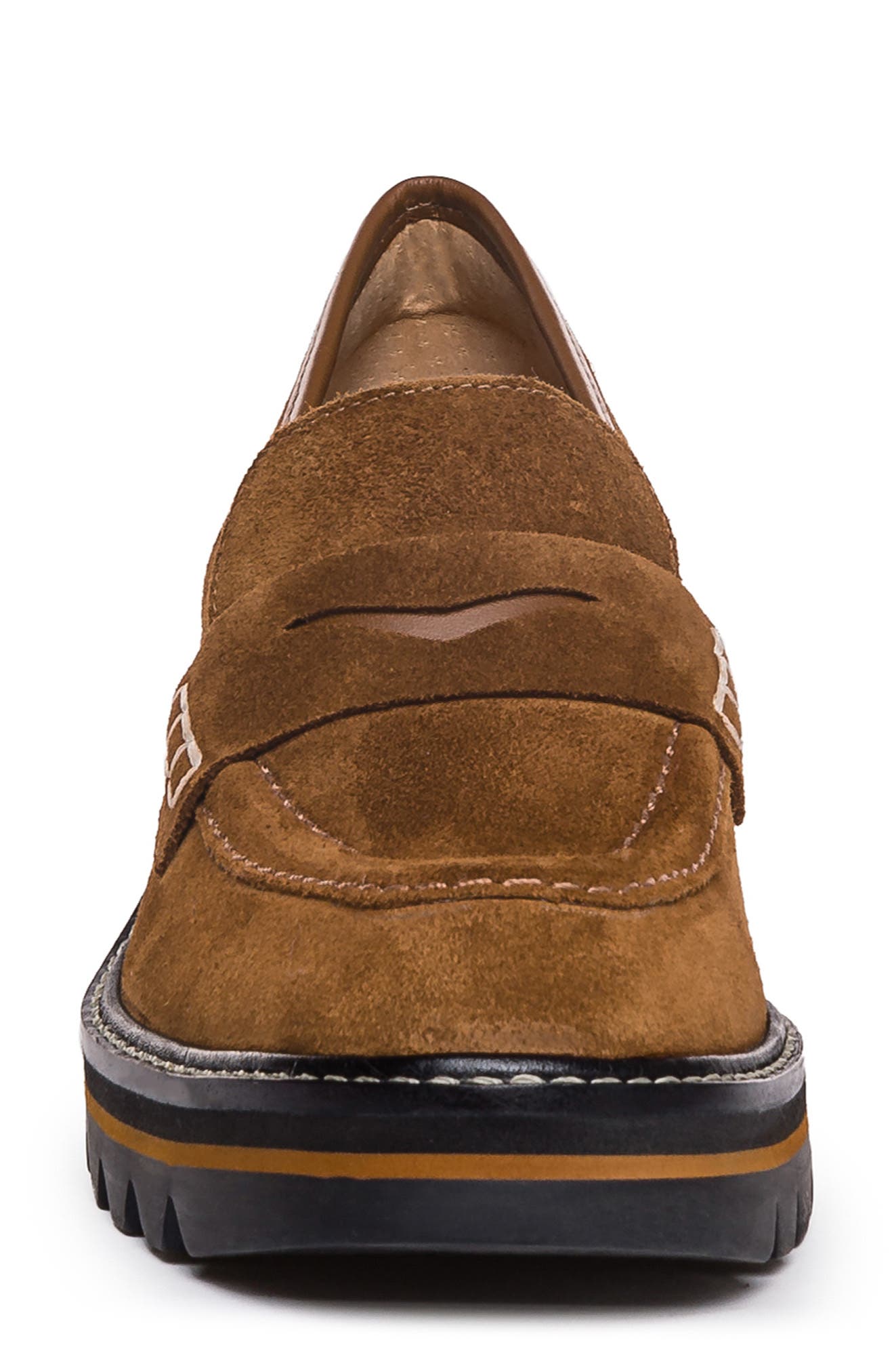 Bernardo Selma Leather Loafer Pump, Alternate, color, TOBACCO
