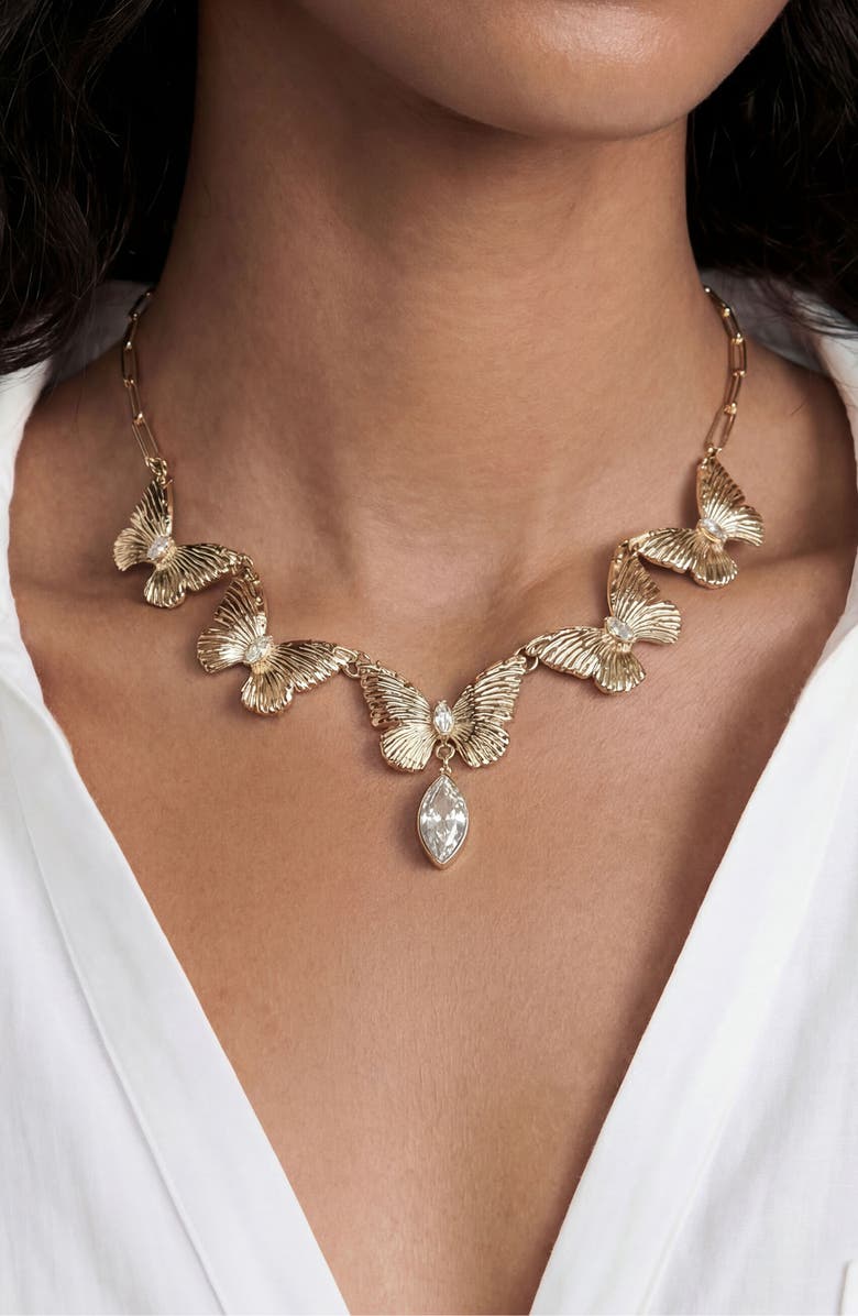 Ettika Crystal Butterfly Choker Necklace, Alternate, color, 