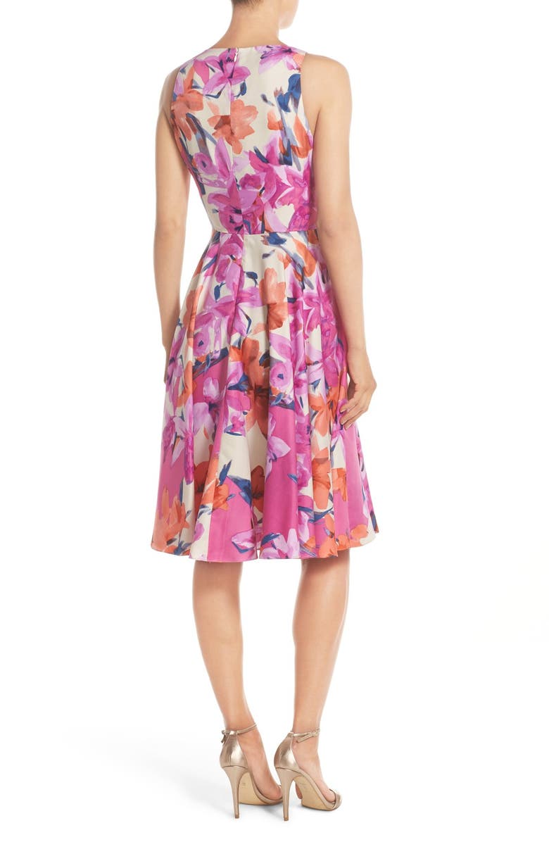 Donna Morgan Floral Print Woven Fit & Flare Dress, Alternate, color,