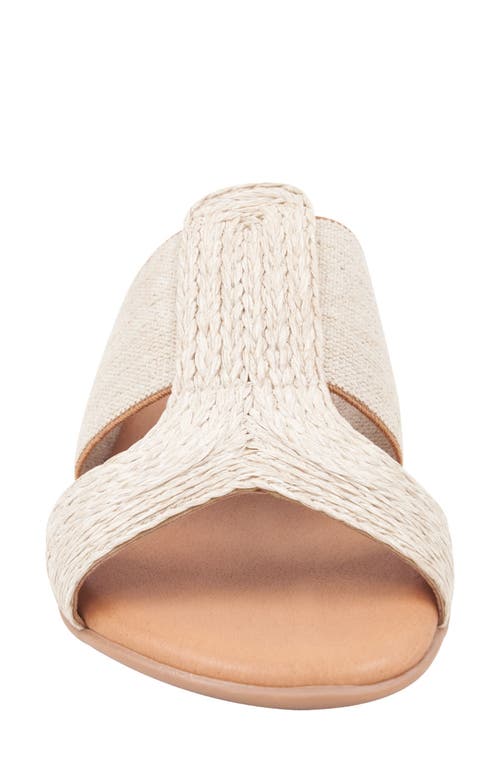 Andre Assous André Assous Noor Raffia Slide Sandal In Beige Linen