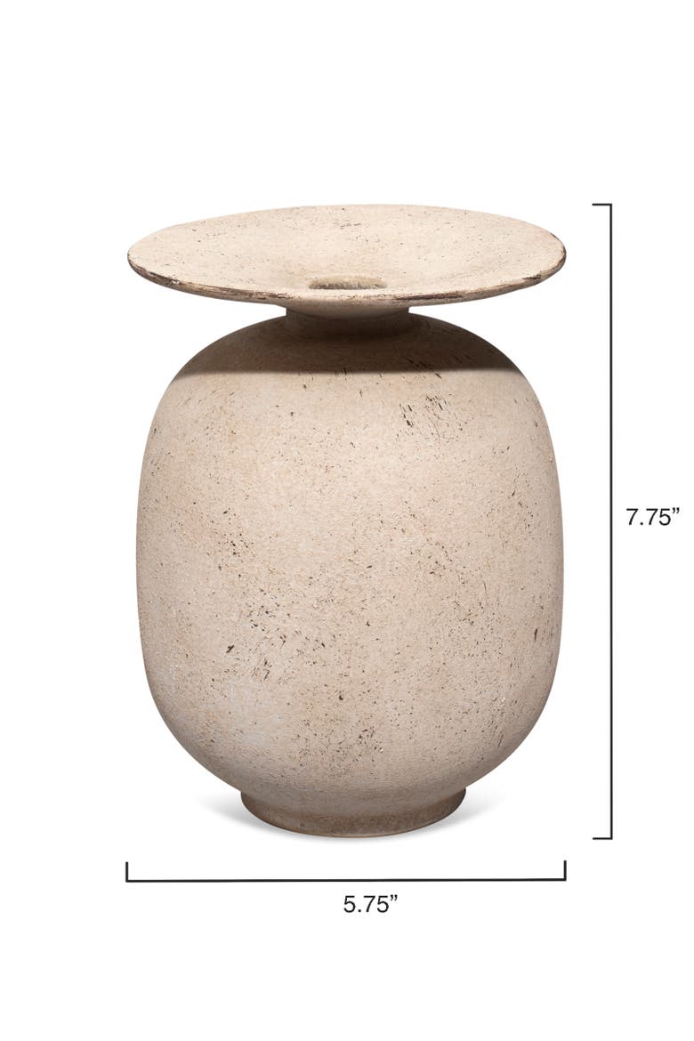 Highland Decorative Ceramic Vase, Alternate, color, Cream