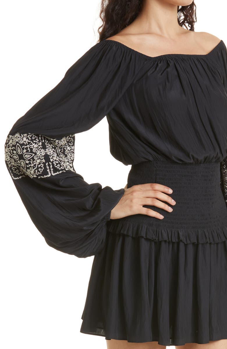 Ramy Brook Marianne Smock Waist Long Sleeve Dress, Alternate, color,