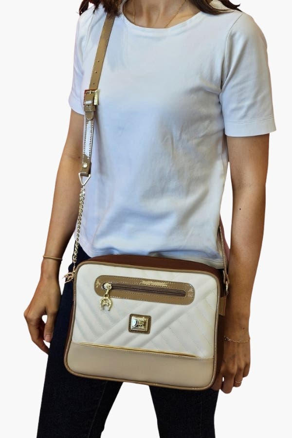 Ciao Bella 251 Crossbody Bag, Alternate, color, Beige / White