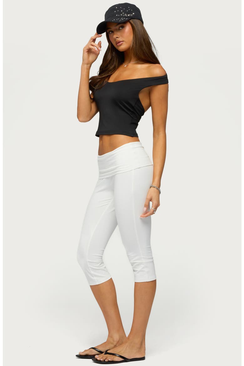 Xavier Off Shoulder Cutout Top, Alternate, color, BLACK