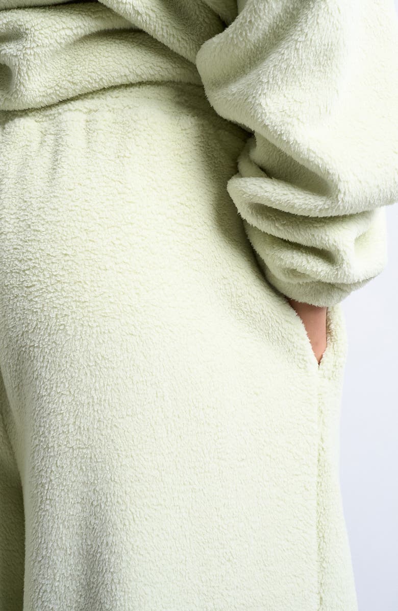 Topshop Straight Leg Fleece Joggers, Alternate, color, Lime Green