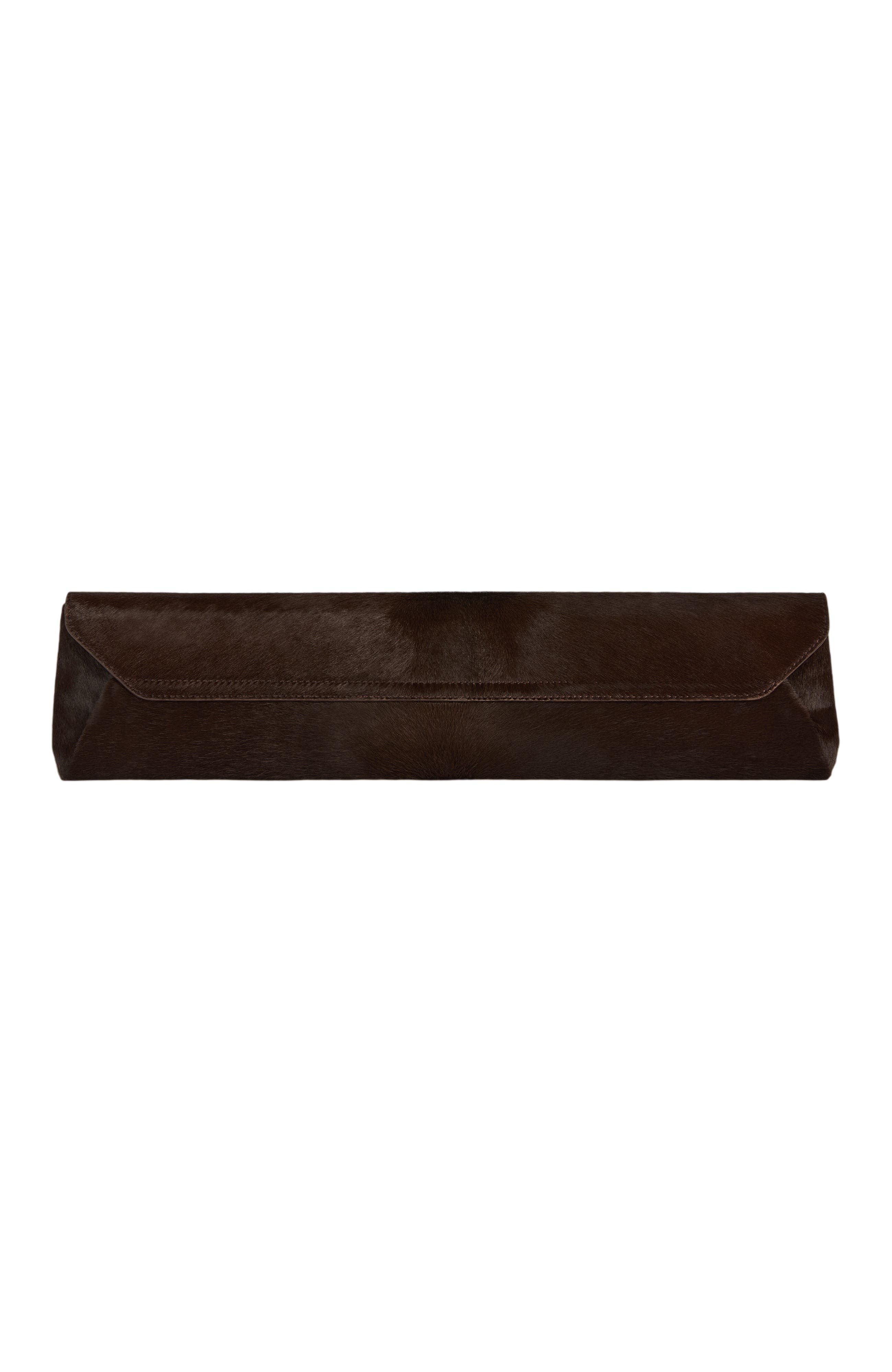 Long Clutch Bag in Pony-Effect Leather, Alternate, color, dark brown