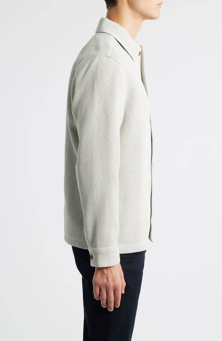 Les Deux Hamilton Twill Overshirt, Alternate, color, Snow Melange