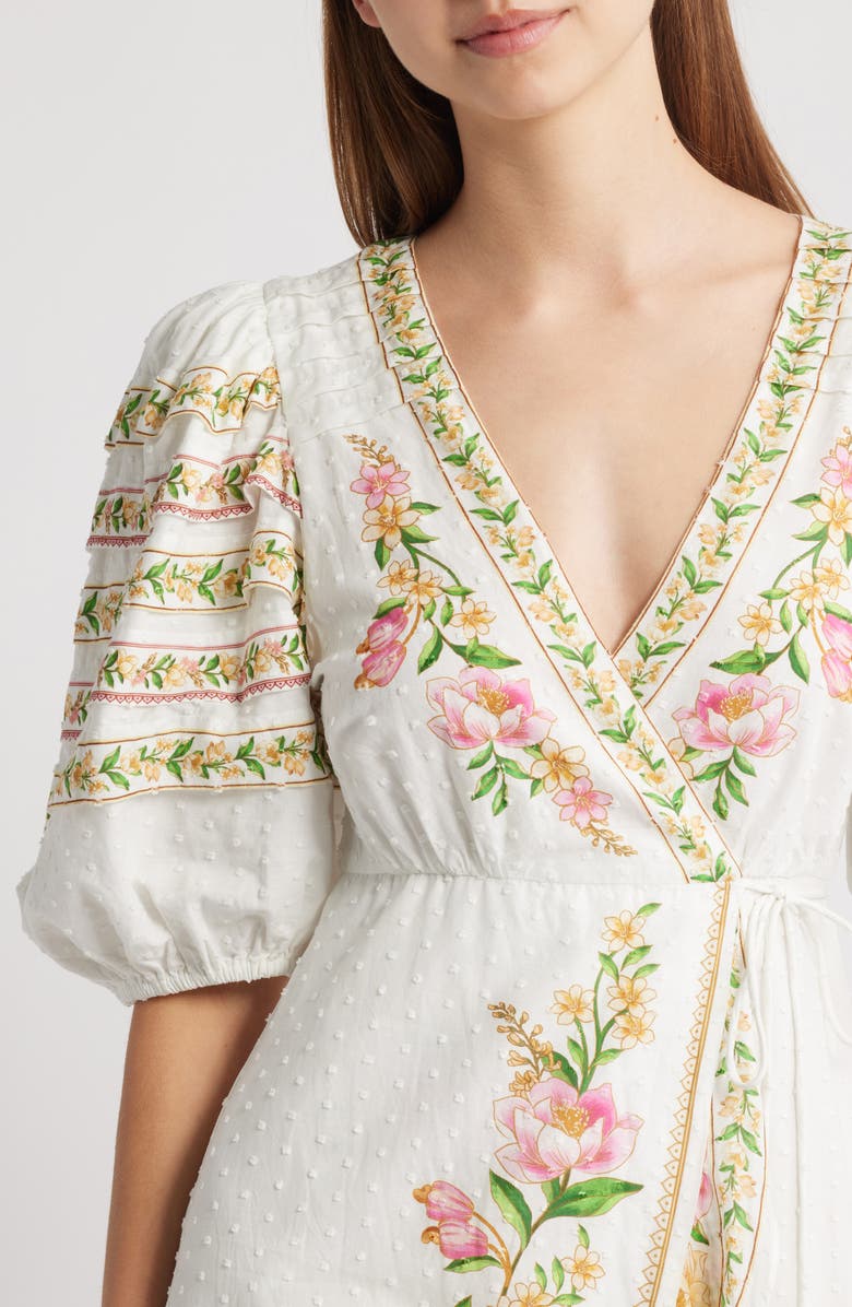 FARM Rio Palm Dream Floral Print Wrap Dress, Alternate, color, 