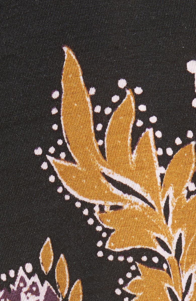 Free People Mauie Wowie Palm Print Top, Alternate, color, Black