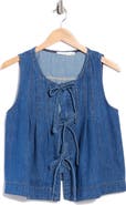 Lush Tie Front Denim Top