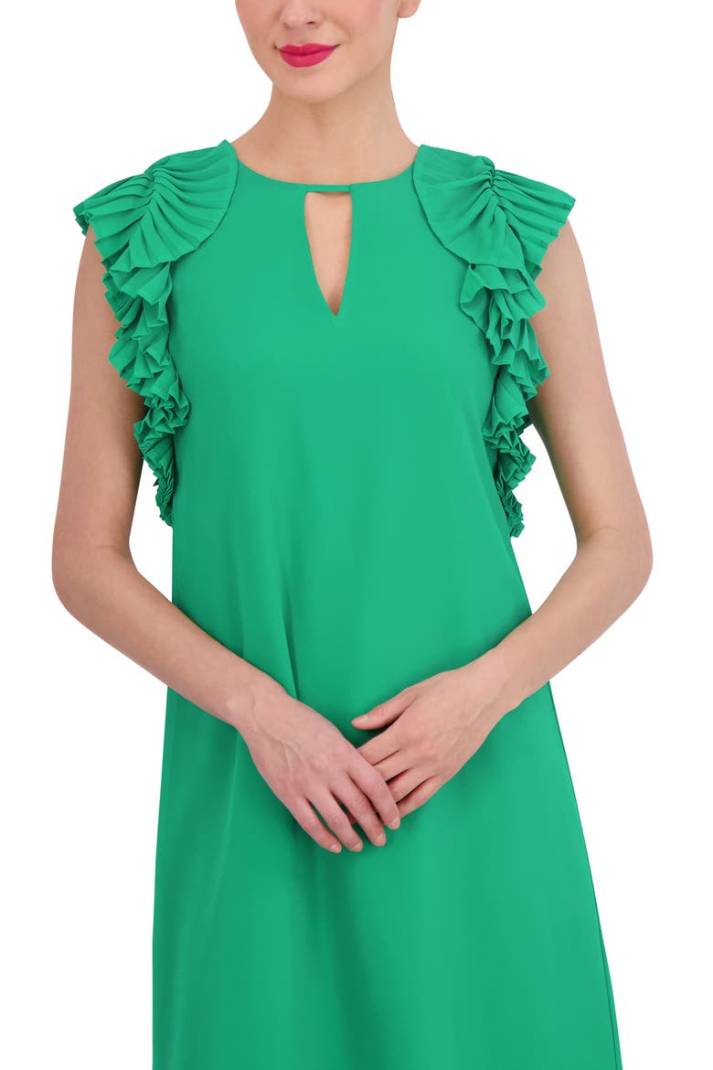 Pleated Sleeve Chiffon Float Dress, Alternate, color, GREEN