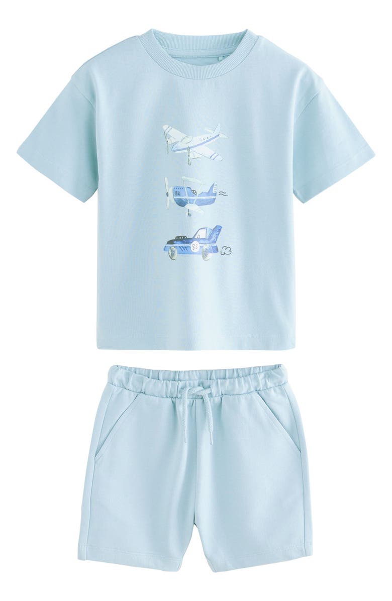 NEXT Kids' Transport Graphic T-Shirts & Shorts 3-Pack, Alternate, color, Blue