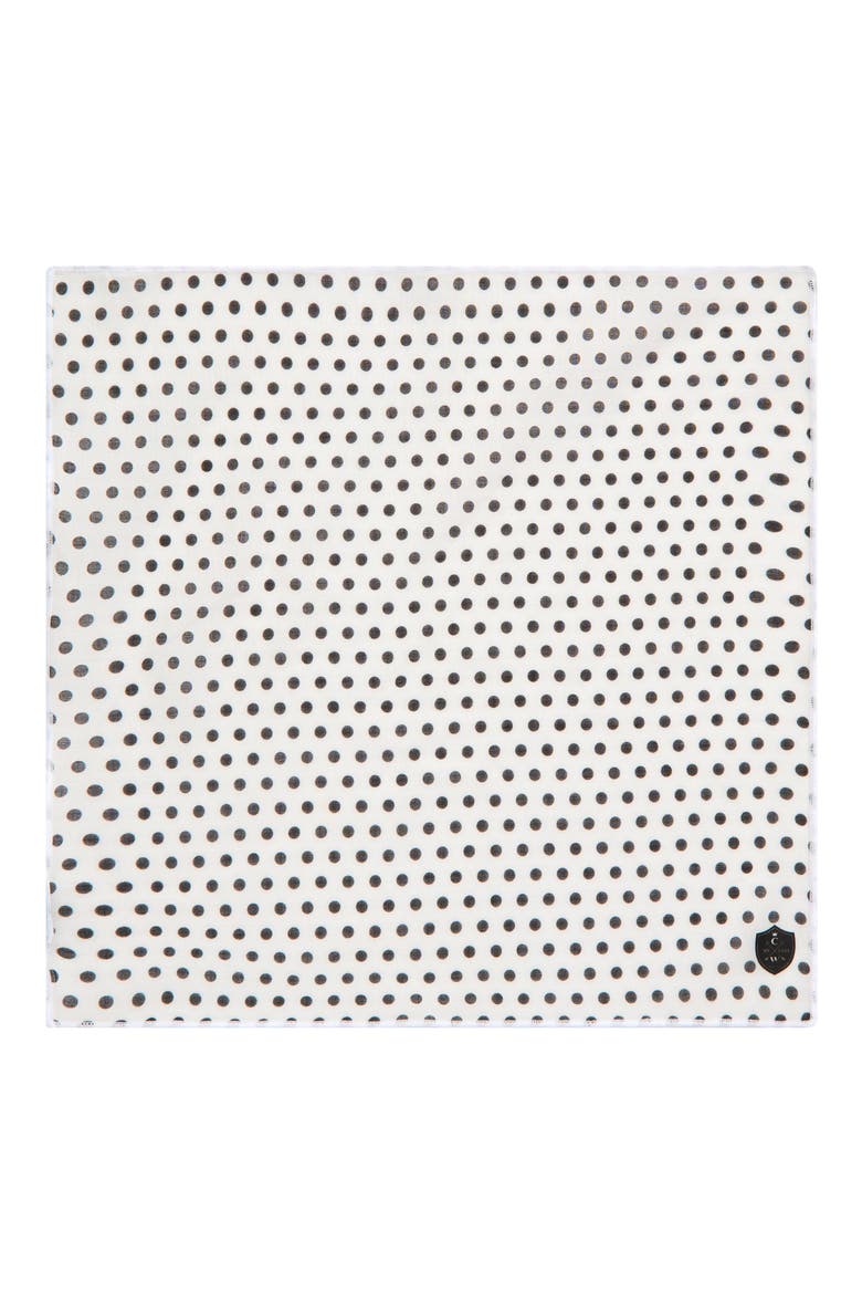 Polka Dot Cotton Pocket Square, Alternate, color, WHITE