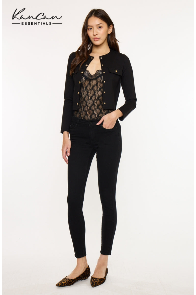Anivia Essentials Mid Rise Super Skinny Jeans, Main, color, Black